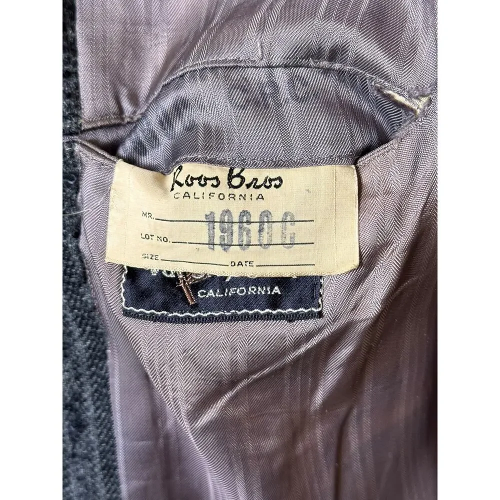 Vintage Harris Wool Tweed Blazer 38R Mod Jacket 1950s Grey 3 Button Sport Coat